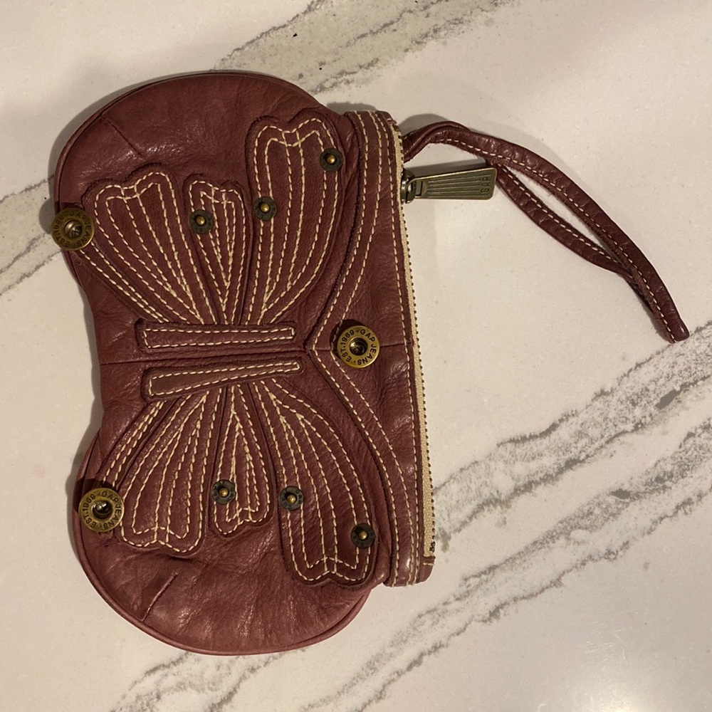 Vintage GAP Wristlet with Butterfly detail and stitching